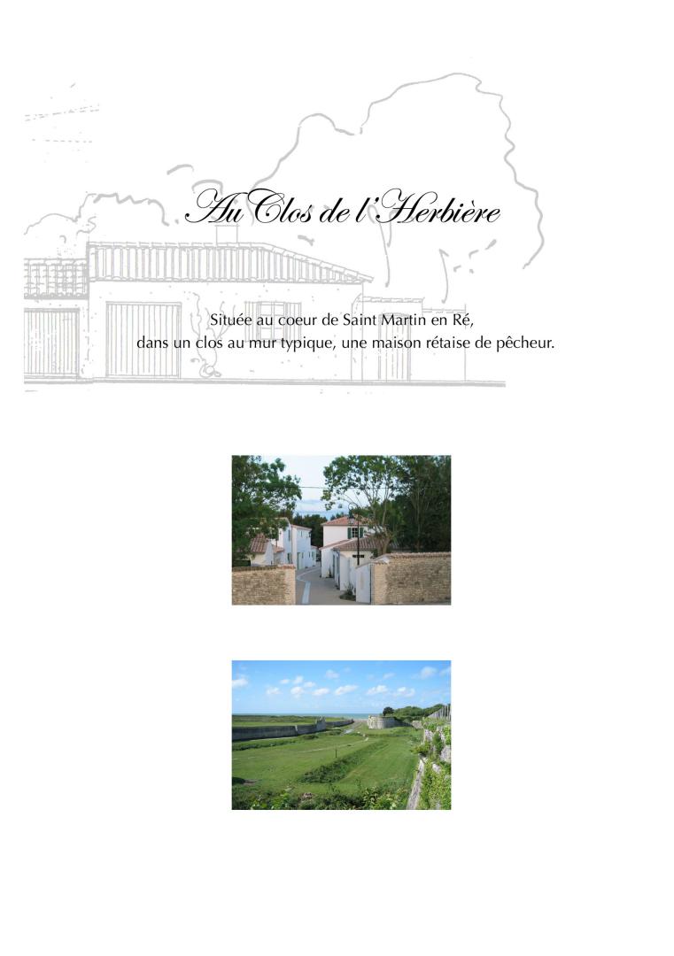 Le clos de l'Herbère - Brochure pour Lacation Saint-Martin-de-Ré - 1